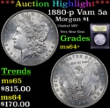 ***Auction Highlight*** 1880-p Vam 5a Morgan Dollar $1 Graded Choice+ Unc By USCG (fc)
