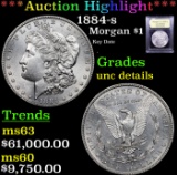 ***Auction Highlight*** 1884-s Morgan Dollar $1 Graded Unc Details By USCG (fc)