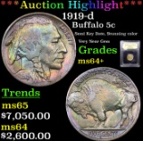 ***Auction Highlight*** 1919-d Buffalo Nickel 5c Graded Choice+ Unc By USCG (fc)
