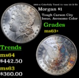 1883-cc Colorfully Toned /cc vam 5A I3 R5 Morgan Dollar $1 Grades Select+ Unc