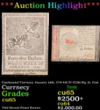 ***Auction Highlight*** Continental Currency January 14th, 1779 $45 Fr-CC96 Sig Ja. Cost Gem CU (fc)