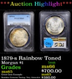 ***Auction Highlight*** PCGS 1879-s Rainbow Toned Morgan Dollar $1 Graded ms65 By PCGS (fc)