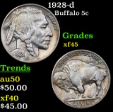 1928-d Buffalo Nickel 5c Grades xf+