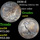 1936-d Walking Liberty Half Dollar 50c Grades Select AU