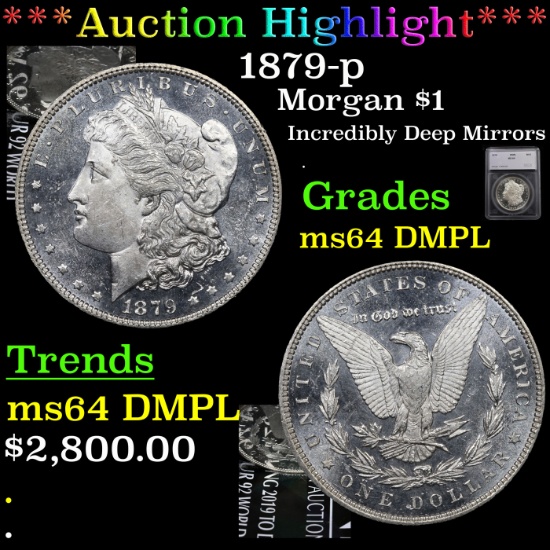 ***Auction Highlight*** 1879-p Morgan Dollar $1 Graded ms64 DMPL By SEGS (fc)