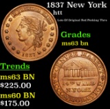 1837 New York Hard Times Token 1c Grades Select Unc BN