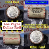 ***Auction Highlight*** Full Morgan/Peace Stardust Hotel silver $1 roll $20, 1884 & 1898 end (fc)