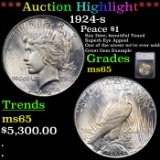 ***Auction Highlight*** 1924-s Peace Dollar $1 Graded ms65 BY SEGS (fc)