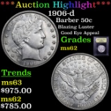 ***Auction Highlight*** 1906-d Barber Half Dollars 50c Graded Select Unc By USCG (fc)