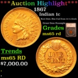 ***Auction Highlight*** 1867 Indian Cent 1c Graded ms65 rd BY SEGS (fc)