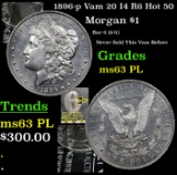 1896-p Vam 20 I4 R6 Hot 50 Morgan Dollar $1 Grades Select Unc PL