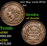 1837 May tenth HT-67 Hard Times Token 1c Grades xf details