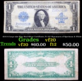 1923 $1 large size Blue Seal Silver Certificate, Fr-237 Signatures of Speelman & White Grades vf, ve