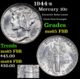 1944-s Mercury Dime 10c Grades GEM FSB