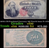 1870's US Fractional Currency 50¢ Fourth Issue Fr-1376 Grades vf, very fine