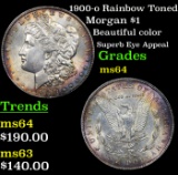 1900-o Rainbow Toned Morgan Dollar $1 Grades Choice Unc