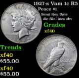 1927-s Vam 1c R5 Peace Dollar $1 Grades xf