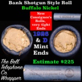 Buffalo Nickel Shotgun Roll in Old Bank Style 'Bell Telephone' Wrapper 1926 & d Mint Ends Grades