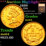 ***Auction Highlight*** 1889 Gold Dollar $1 Graded ms64 By SEGS (fc)