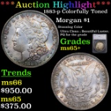 ***Auction Highlight*** 1883-p Colorfully Toned Morgan Dollar $1 Graded ms65+ By SEGS (fc)