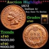 ***Auction Highlight*** 1872 Indian Cent 1c Graded xf By USCG (fc)