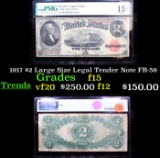 1917 $2 Large Size Legal Tender Note FR-59 Graded f15 By PMG