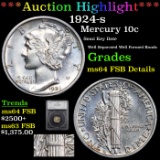 ***Auction Highlight*** 1924-s Mercury Dime 10c Graded ms64 FSB Details By SEGS (fc)