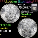 ***Auction Highlight*** 1891-p Morgan Dollar $1 Graded ms64 By SEGS (fc)