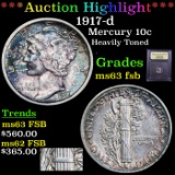 ***Auction Highlight*** 1917-d Mercury Dime 10c Graded Select Unc FSB By USCG (fc)