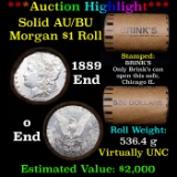 ***Auction Highlight*** AU/BU Slider Brinks Shotgun Morgan $1 Roll 1889 & O Ends Virtually UNC (fc)