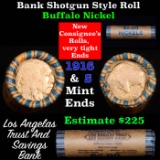 Buffalo Nickel Shotgun Roll in Old Bank Style 'Los Angeles Trust & Savings Bank' Wrapper 1916 & s Mi