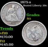 1875-s Twenty Cent Piece 20c Grades f+