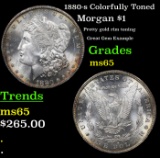 1880-s Colorfully Toned Morgan Dollar $1 Grades GEM Unc