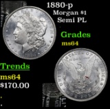 1880-p Morgan Dollar $1 Grades Choice Unc