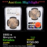 ***Auction Highlight*** NGC 1881-s Morgan Dollar $1 Graded ms66 By NGC (fc)