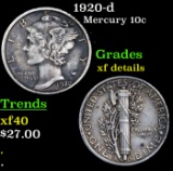 1920-d Mercury Dime 10c Grades xf details