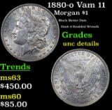 1880-o Vam 11 Morgan Dollar $1 Grades Unc Details