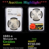 ***Auction Highlight*** NGC 1881-s Morgan Dollar $1 Graded ms66 By NGC (fc)