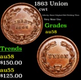 1863 Union Civil War Token 1c Grades Choice AU/BU Slider