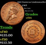 1863 Gustavus Lindenmueller Civil War Token 1c Grades vf++