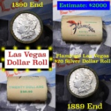 ***Auction Highlight*** Full Morgan/Peace Flamingo Hotel silver $1 roll $20, 1889 & 1890 end (fc)