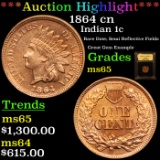 ***Auction Highlight*** 1864 cn Indian Cent 1c Graded GEM Unc By USCG (fc)