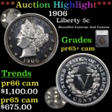 Proof ***Auction Highlight*** 1906 Liberty Nickel 5c Graded pr65+ cam By SEGS (fc)