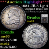 ***Auction Highlight*** 1834 JR-5 Lg 4 Capped Bust Dime 10c Graded ms62 By SEGS (fc)