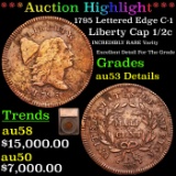 ***Auction Highlight*** 1795 Lettered Edge C-1 Liberty Cap half cent 1/2c Graded au53 Details By SEG