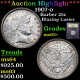 ***Auction Highlight*** 1907-o Barber Quarter 25c Graded Select+ Unc By USCG (fc)