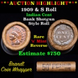 ***Auction Highlight*** Indian cent 1c orig roll, 1909 end S other end