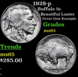 1928-p Buffalo Nickel 5c Grades GEM Unc