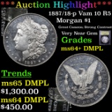***Auction Highlight*** 1887/18-p Vam 10 R5 Morgan Dollar $1 Graded Choice Unc+ DMPL By USCG (fc)