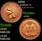 1880 Indian Cent 1c Grades xf